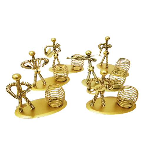 Dekoratif Sarı Metal Adam Müzisyen Kalemlik