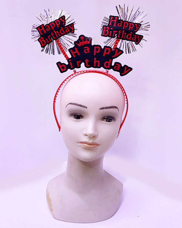 Happy Birthday Neon Kırmızı Doğum Günü Tacı