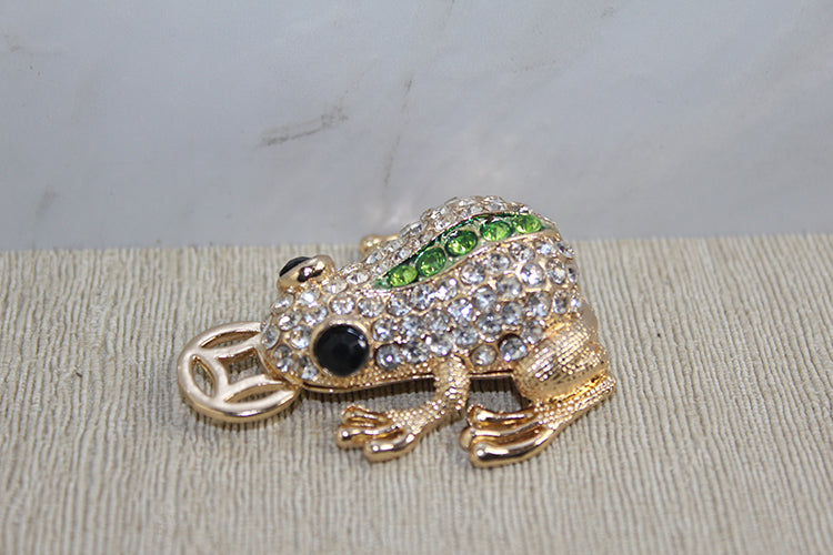 Swarovski Taşlı Minik Figür - Kurbağa