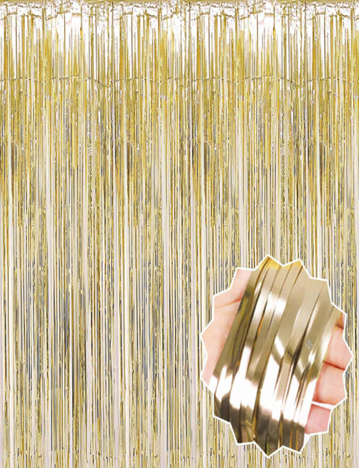 Mat Altın Püsküllü Kapı Perdesi