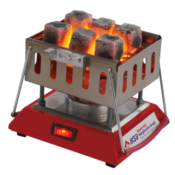 Kare Krom Elektrikli Nargile Köz Ocağı