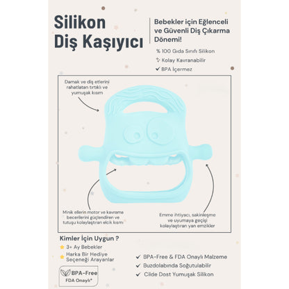 Mavi Bebek Silikon Diş Kaşıyıcı