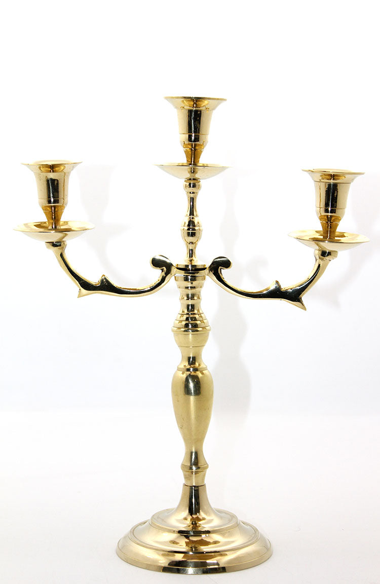 Pirinç 3'lü Şamdan Model 2