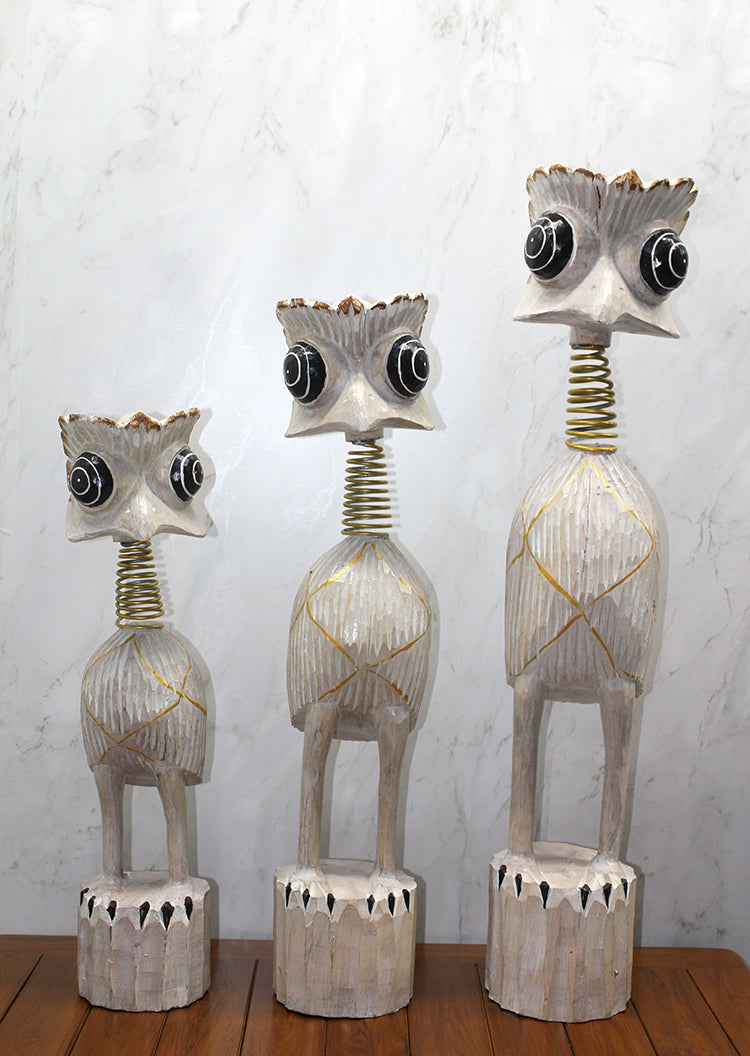 Ahşap 3'lü Deve Kuşu Seti 90 Cm