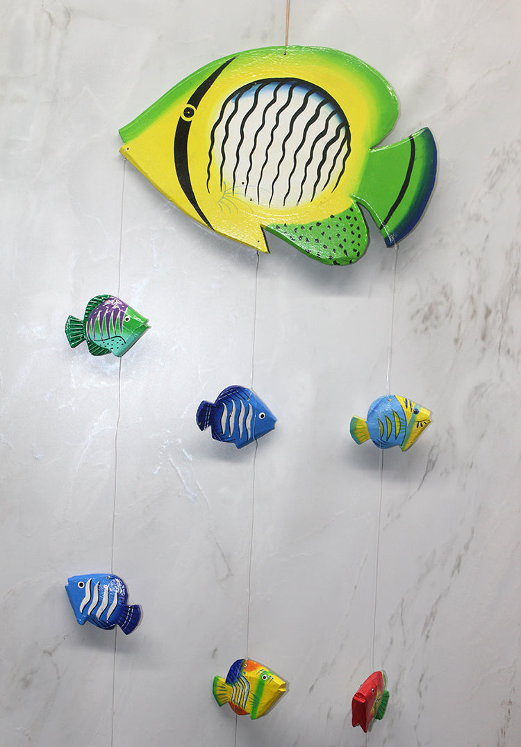 Ahşap Balıklı Rüzgar Çanı