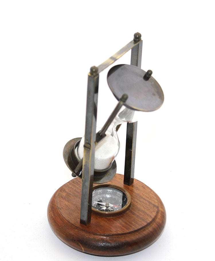 Pirinç Pusulalı Kum Saati Model 4