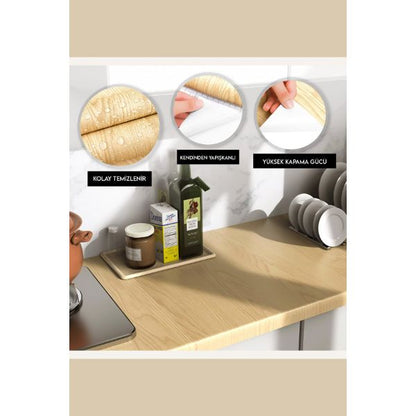 Ahşap Görünümlü Kendinden Yapışkanlı Kaplama Folyosu 5 Metre