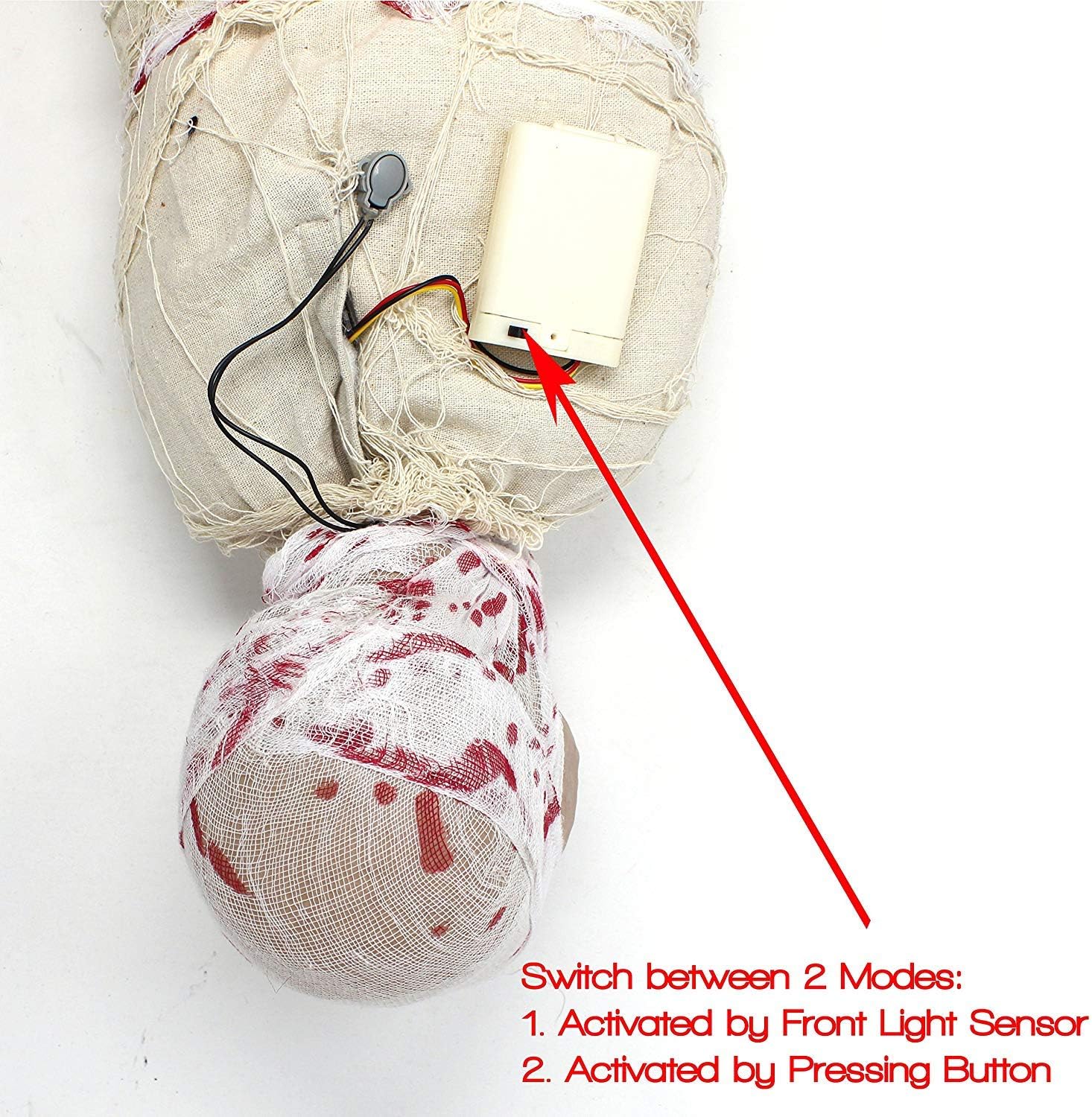 Halloween Sensörlü Işıklı Hareketli Mumya