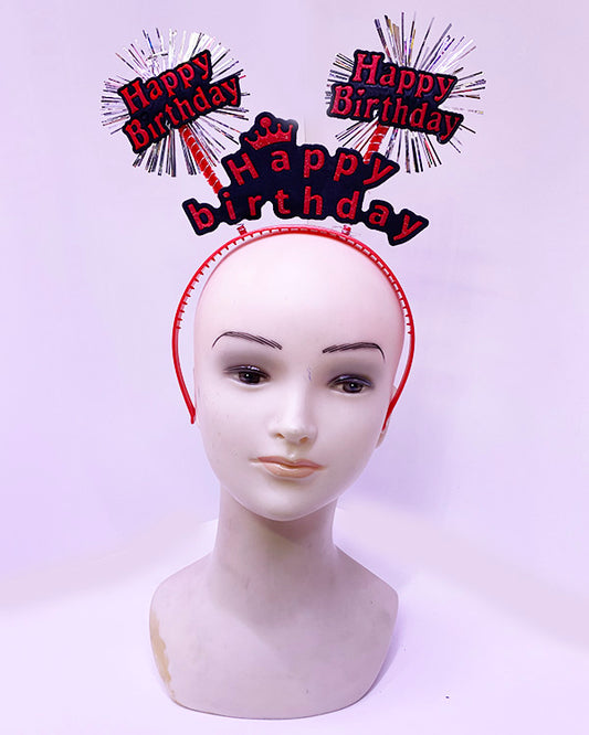 Happy Birthday Neon Kırmızı Doğum Günü Tacı