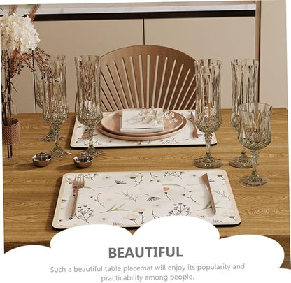 Çiçekli Kaymaz Servis Matı