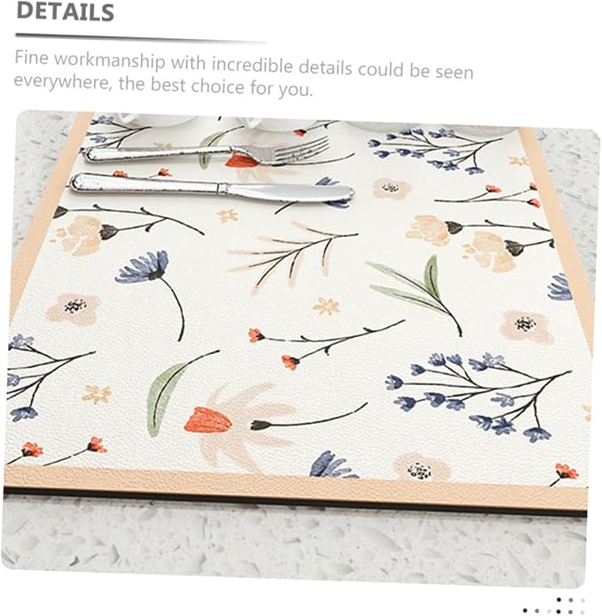 Çiçekli Kaymaz Servis Matı