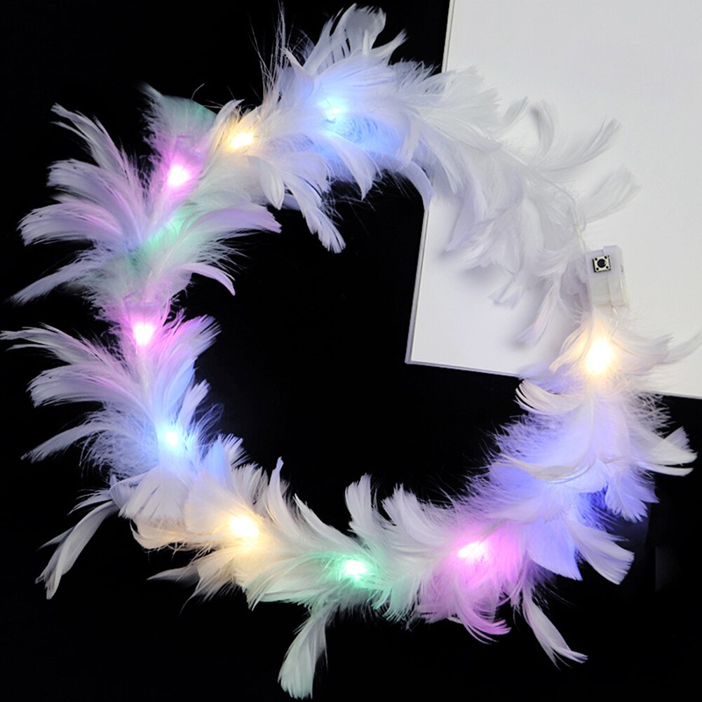 Led Işıklı RGB 3 Fonksiyonlu Otrişli Parti Tacı Beyaz Renk