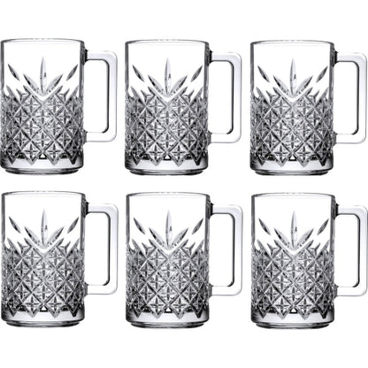 6'lı Kulplu Kristal Meşrubat Bardağı