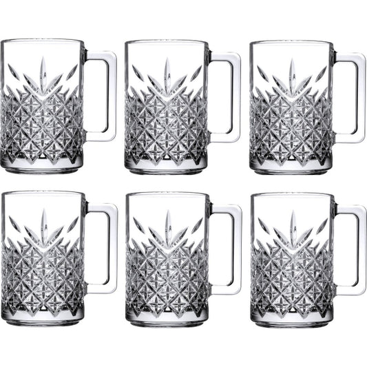 6'lı Kulplu Kristal Meşrubat Bardağı