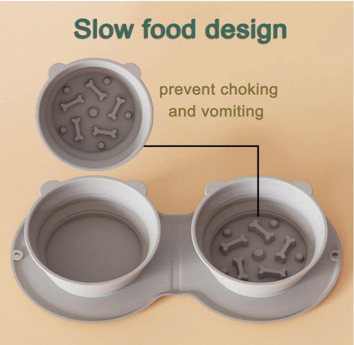 Mikopet Katlanabilir İkili Mama ve Su Kabı