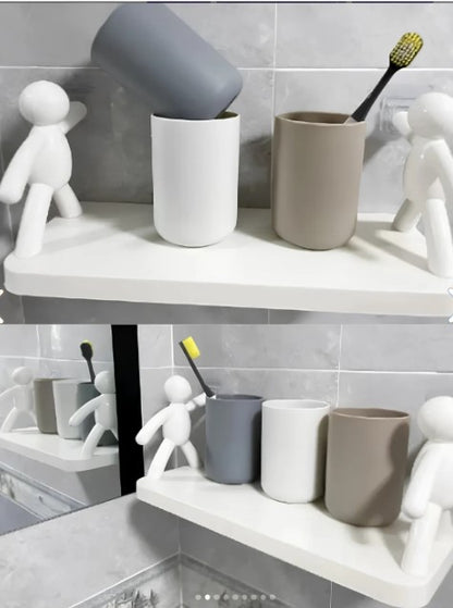 İnsan Figürlü Yapışkanlı Çok Amaçlı Duvar Rafı