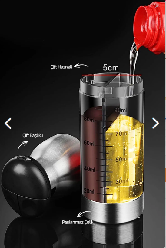 Çift Ölçekli Yağ ve Sirke Sprey Şişesi