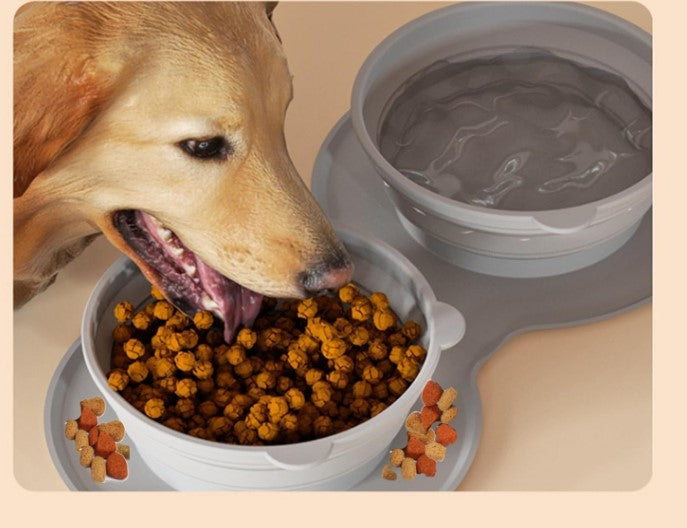 Mikopet Katlanabilir İkili Mama ve Su Kabı