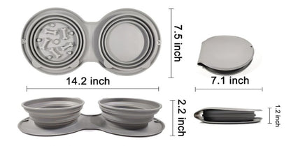 Mikopet Katlanabilir İkili Mama ve Su Kabı