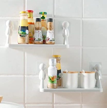 İnsan Figürlü Yapışkanlı Çok Amaçlı Duvar Rafı