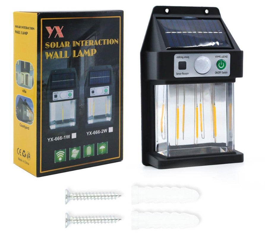 Güneş Enerjili Hareket Sensörlü Duvar Lambası