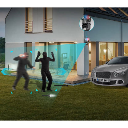 Çakarlı Çift Lensli Dış Mekan Güvenlik Kamerası