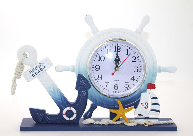 Ahşap Marin Dümenli Saat Model 1