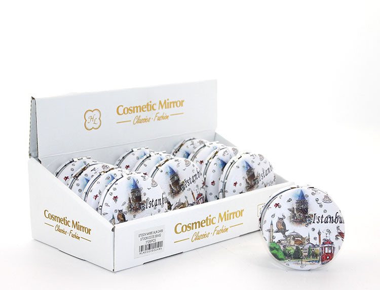 Taşlı İstanbul Tasarımı El Aynası Kalın Model 8