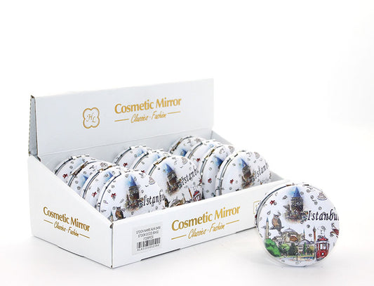 Taşlı İstanbul Tasarımı El Aynası Kalın Model 8