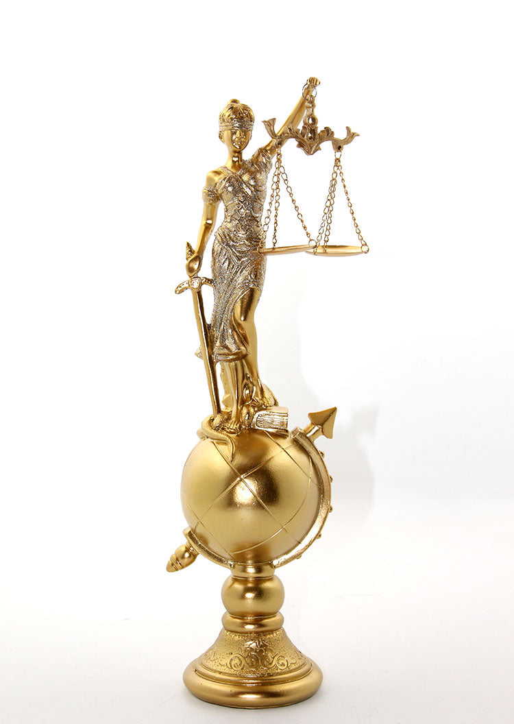 Polyester Dünya Küre Üzerinde Adalet Biblosu Model 2