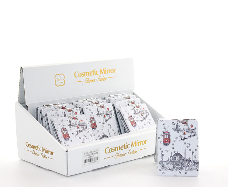 Taşlı İstanbul Tasarımı El Aynası İnce Model 26