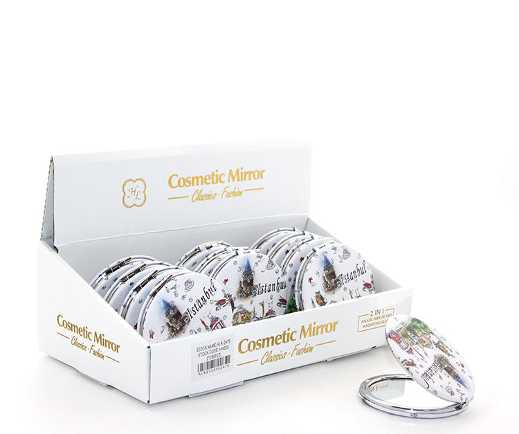 Taşlı İstanbul Tasarımı El Aynası İnce Model 20