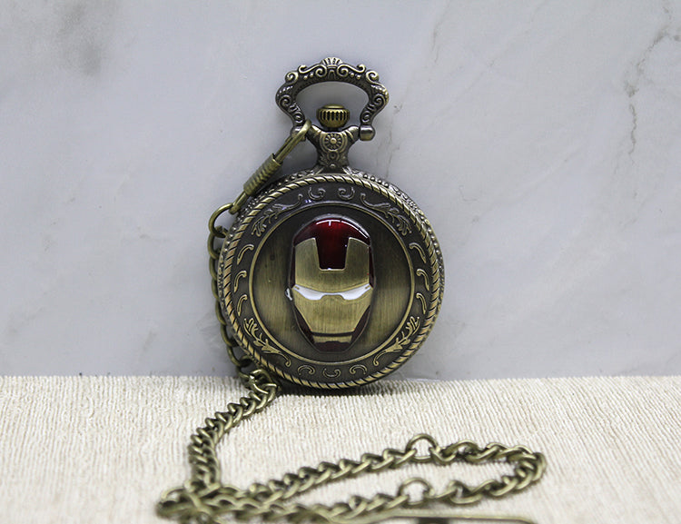 Iron Man Tasarımlı Köstekli Saat