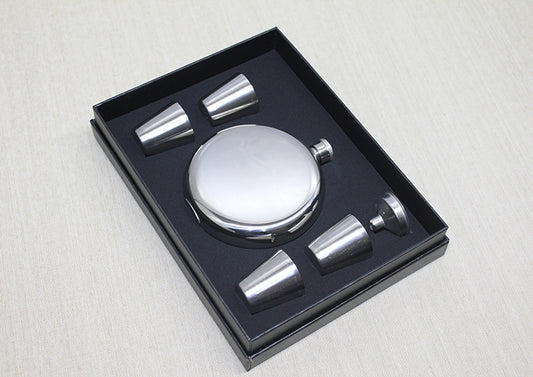 4 Shot Bardaklı Matara Seti Yuvarlak Çelik