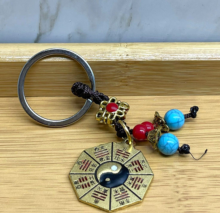 Metal Renkli Yin Yang Anahtarlık