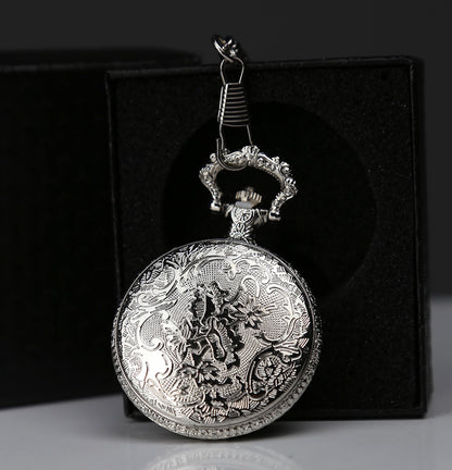 Özel Kutulu Türk Bayrağı Tasarımlı Gümüş Köstekli Saat