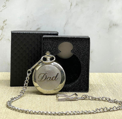 Özel Kutulu Dad (Baba) Tasarımlı Gümüş Köstekli Saat