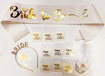 Altın Renk Bride Partisi Seti 13 Parça