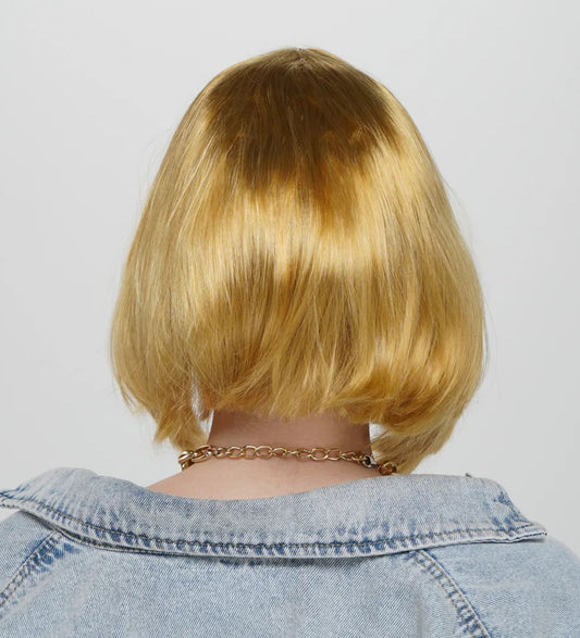 Düz Kesim Küt Parti Peruğu Altın Renk
