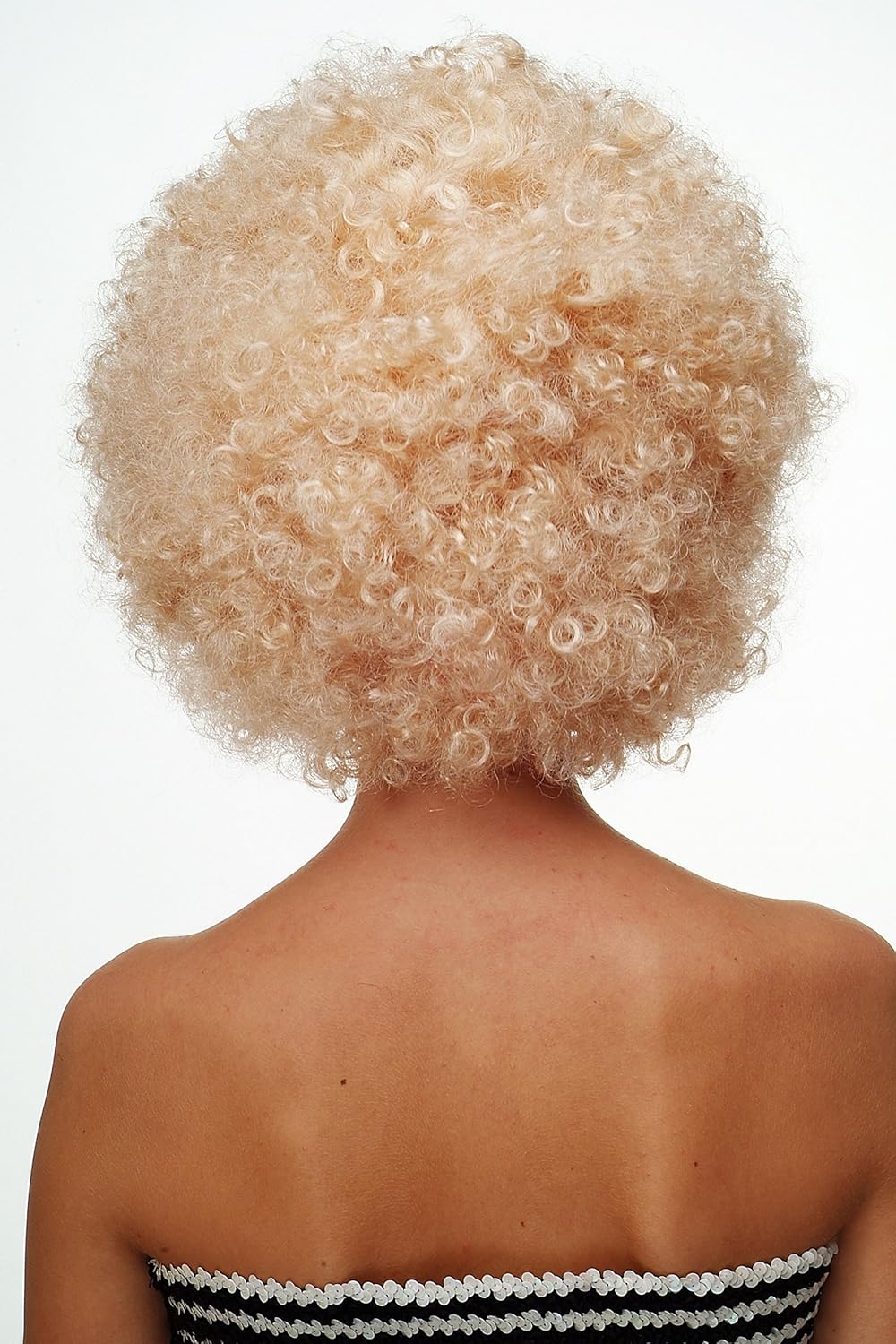 Altın Renk Kıvırcık Afro Parti Peruğu