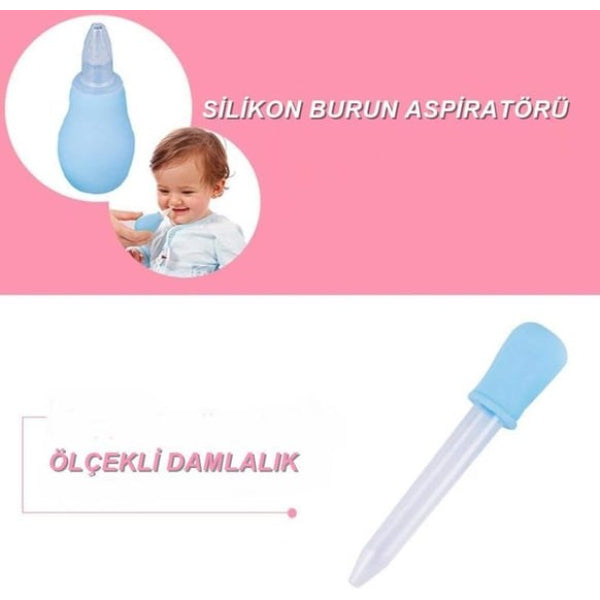 8 Parça Bebek Bakım Seti Mavi Renk