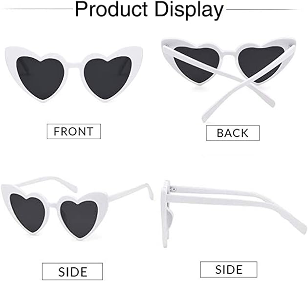 Beyaz Renk Kalp Şekilli Parti Gözlüğü