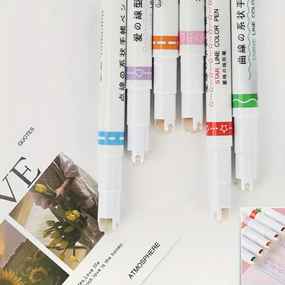 Şekilli Desen Baskılı 6'lı Kalem Seti