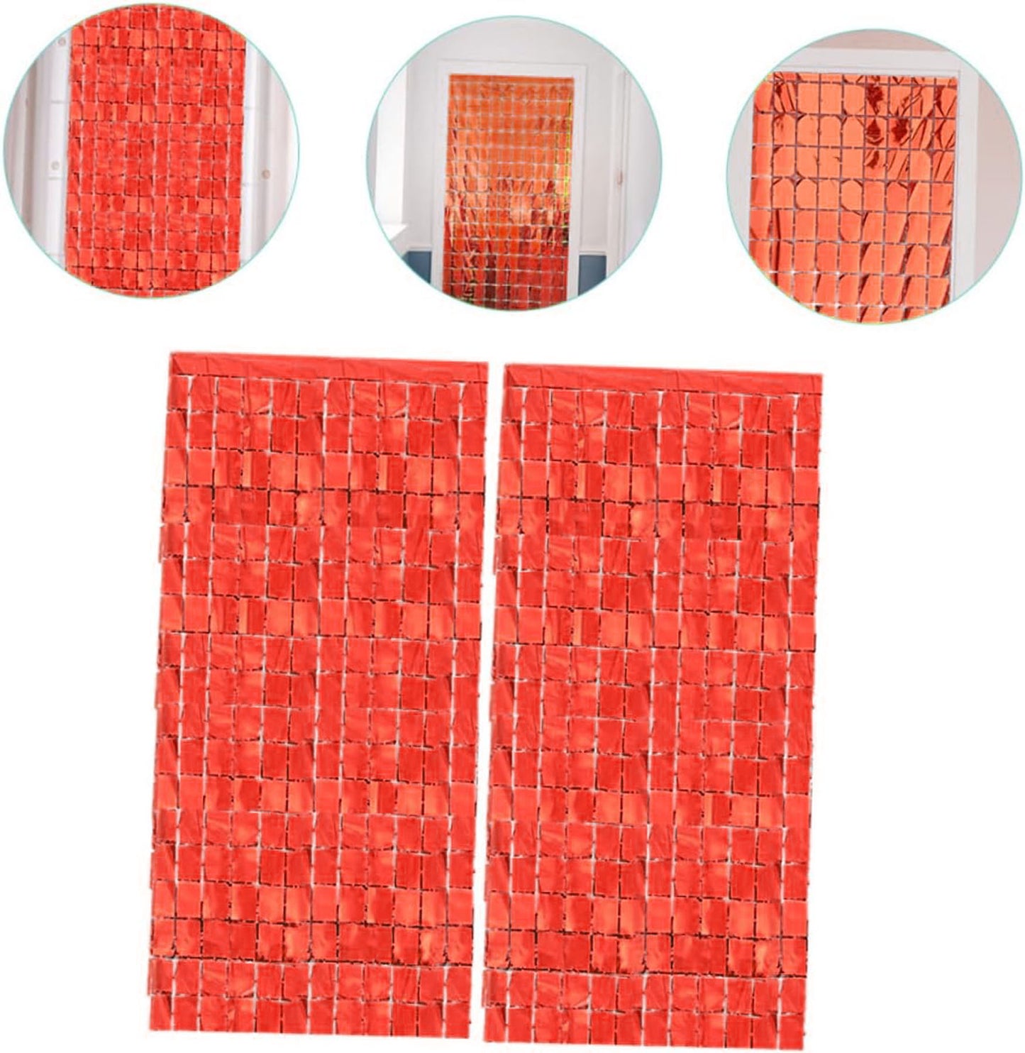 Ekstra Metalize Kırmızı Disko Kapı Perdesi