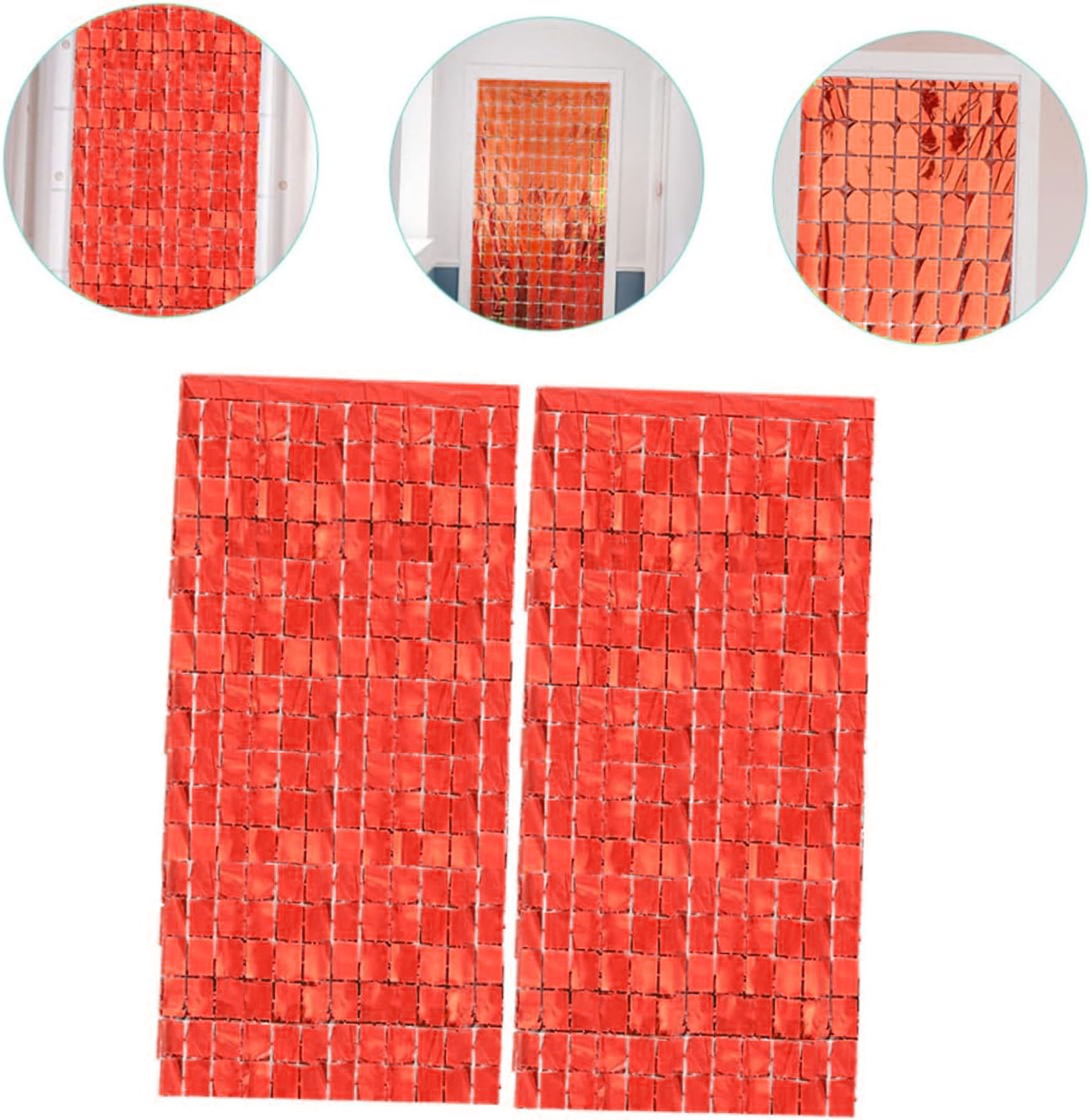 Ekstra Metalize Kırmızı Disko Kapı Perdesi