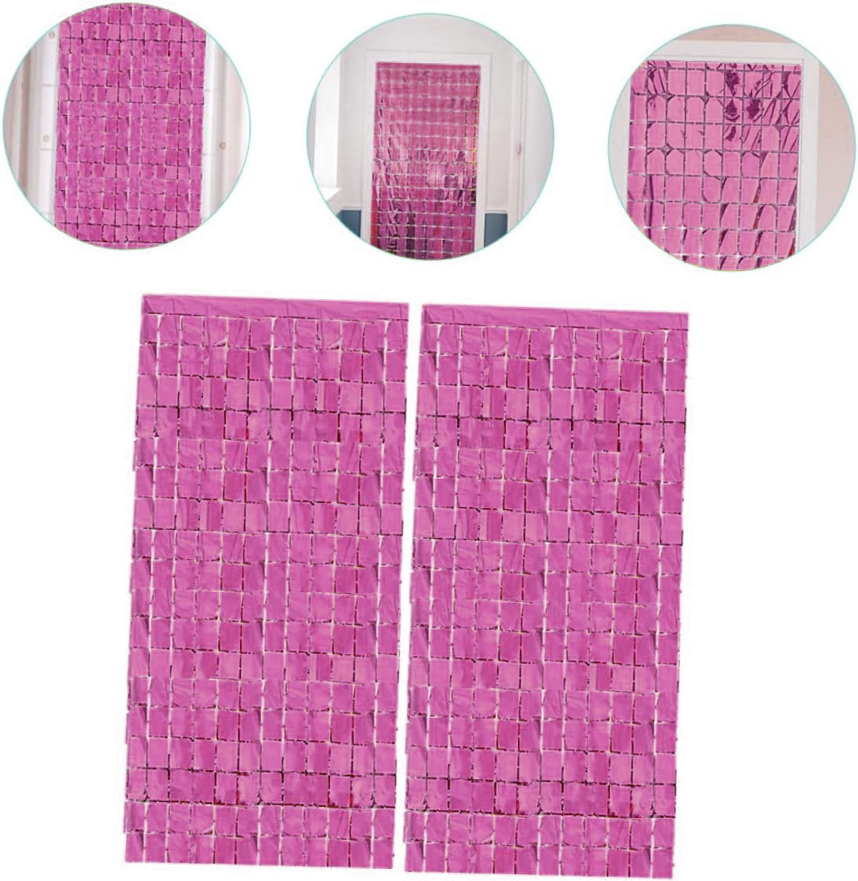 Ekstra Metalize Rose Gold Disko Kapı Perdesi