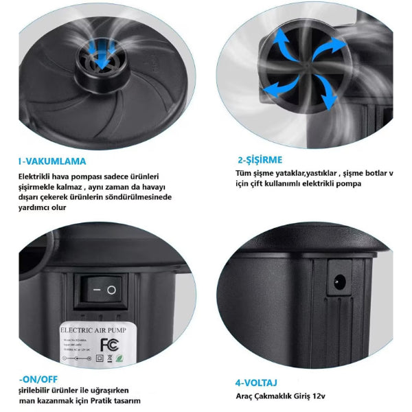 İki Yönlü Elektrikli Hava Pompası