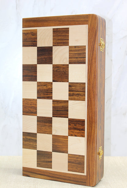 Mıknatıs Taşlı Ahşap Katlanabilir Kutulu Satranç Oyunu 40 Cm