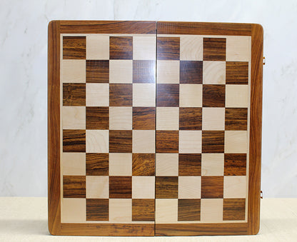 Mıknatıs Taşlı Ahşap Katlanabilir Kutulu Satranç Oyunu 40 Cm