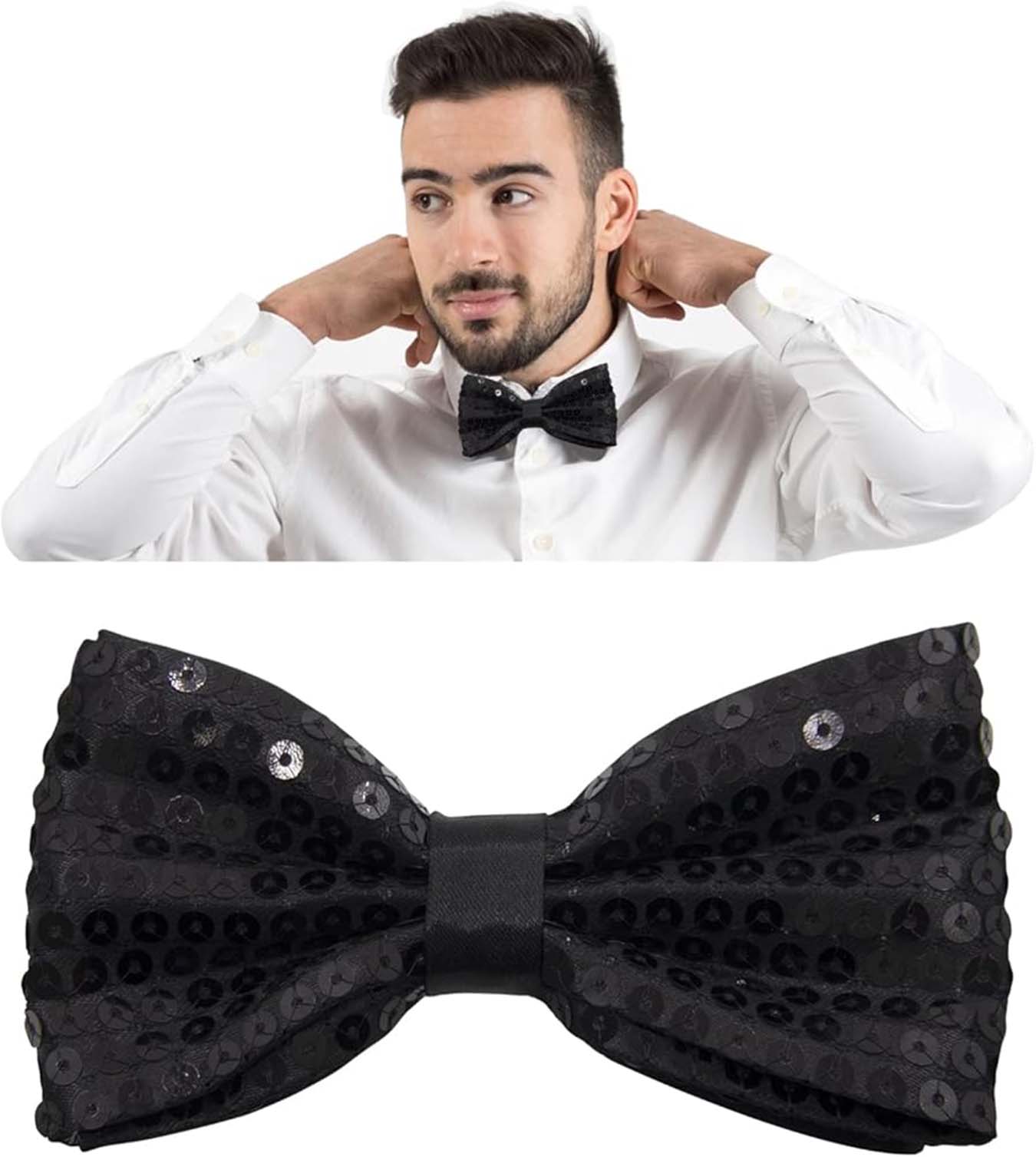 Siyah Payetli Pullu Papyon